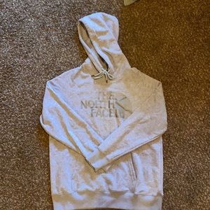 North Face light grey hoodie, like new, size large